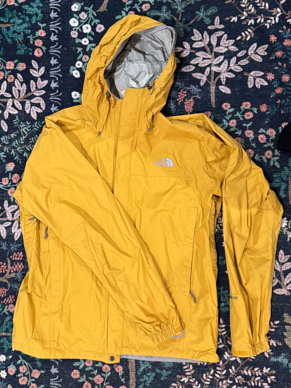 The North Face Yellow Hooded Shell Jacket with Black Logo